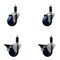 Service Caster 3'' Solid Poly Wheel Swivel 1-1/8'' Expanding Stem Caster Set 2 Brakes, 4PK SCC-EX20S314-SPUS-2-PLB-2-118 - alternate 1